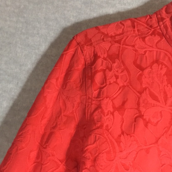 CHICO’S “Additions” Christmas Holiday Valentines Mandarin Style Brocade Jacket - Picture 8 of 15